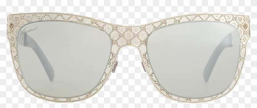Gucci Mirrored Gg Texture Sunglasses, Palladium - Glasses Clipart #6008992