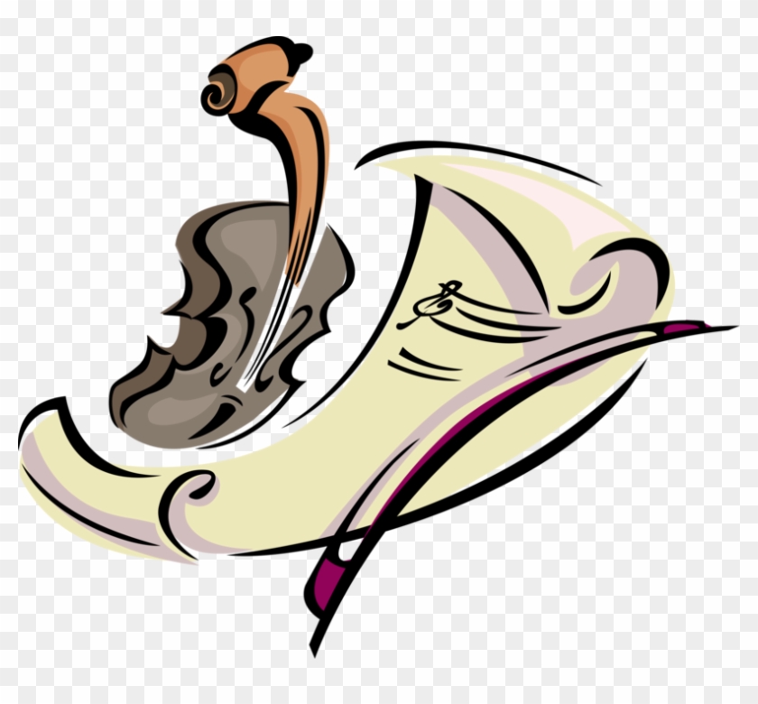 Vector Illustration Of Violin Or Fiddle Stringed Musical Clipart