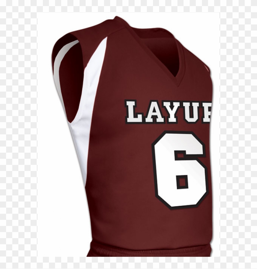 Maroon White Lay Up Basketball Jersey - Up Maroon Basketball Jersey Clipart