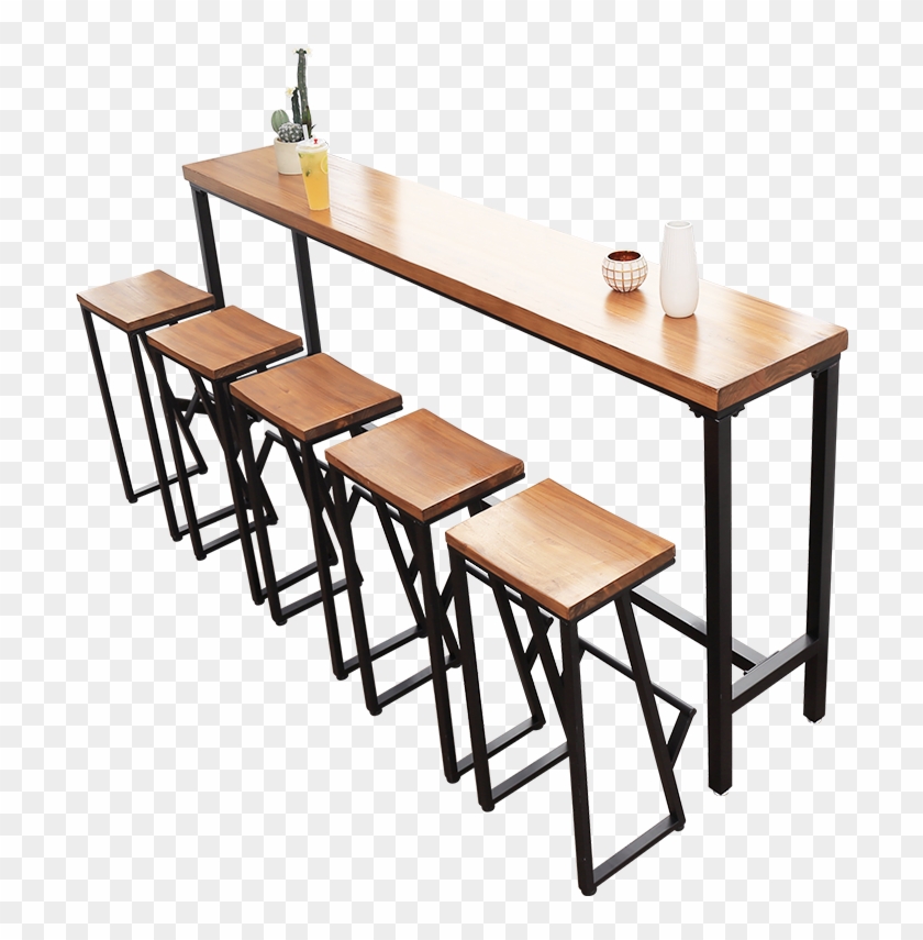 American Bar Table Solid Wood Bar Restaurant Bar Café - Restaurant Wall Side Table Clipart