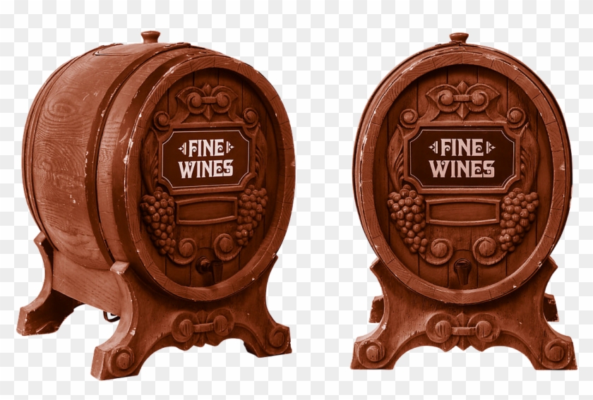 Wine Barrel Oak Barrel Wine - Wall Clock Clipart #6010821