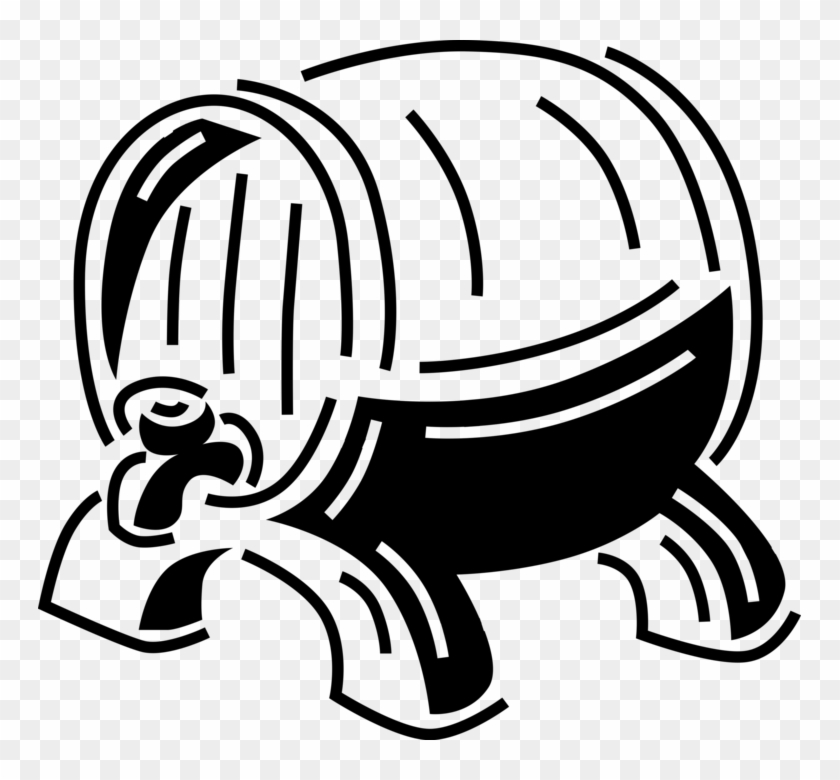 Vector Illustration Of Wine Barrel, Cask Or Tun Made - Clipart Weinfass - Png Download