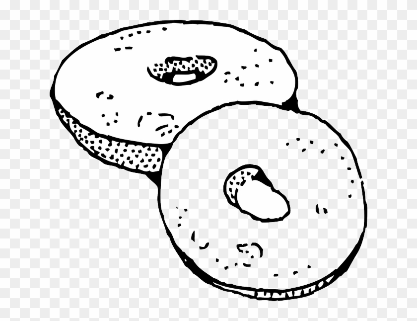 Png Freeuse Bagel Clipart Old Free On Dumielauxepices - Bagel Black And White Transparent Png #6011944