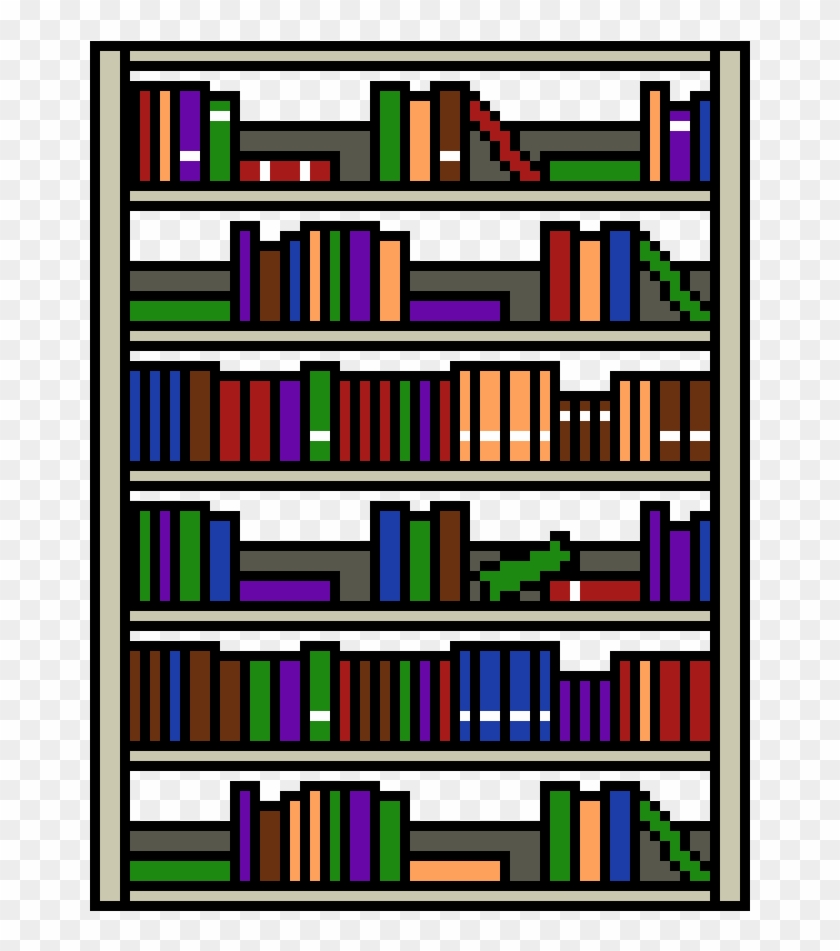 Bookcase - Pixel Art Bookcase Clipart #6012538