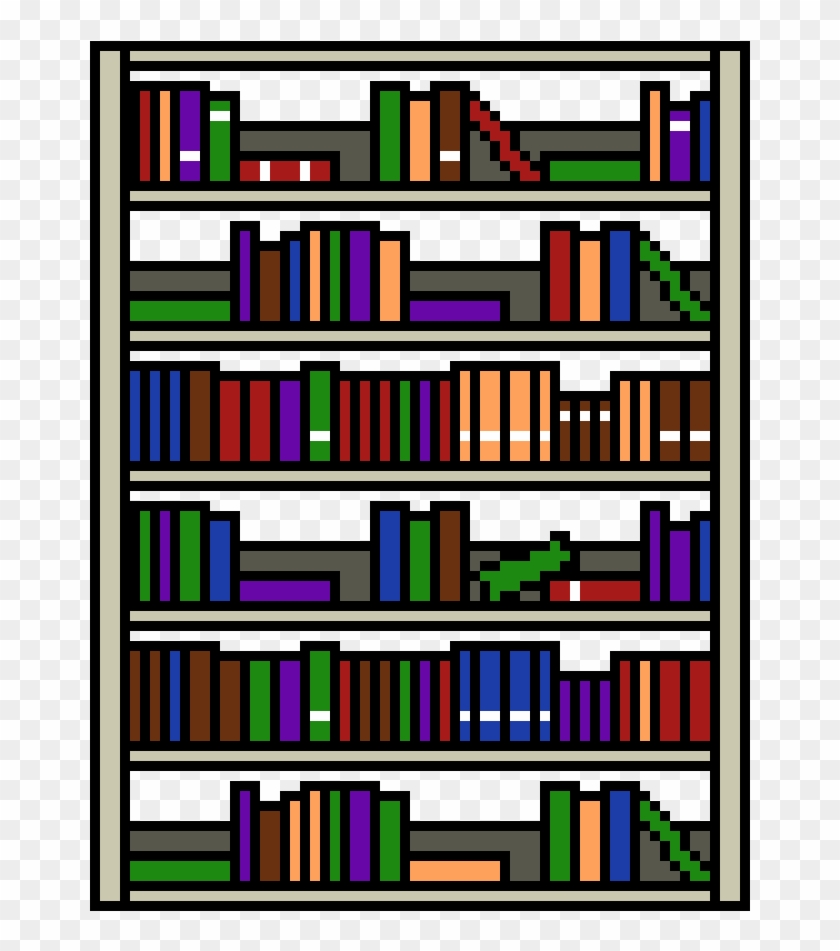 Bookcase - Pixel Art Bookcase Clipart
