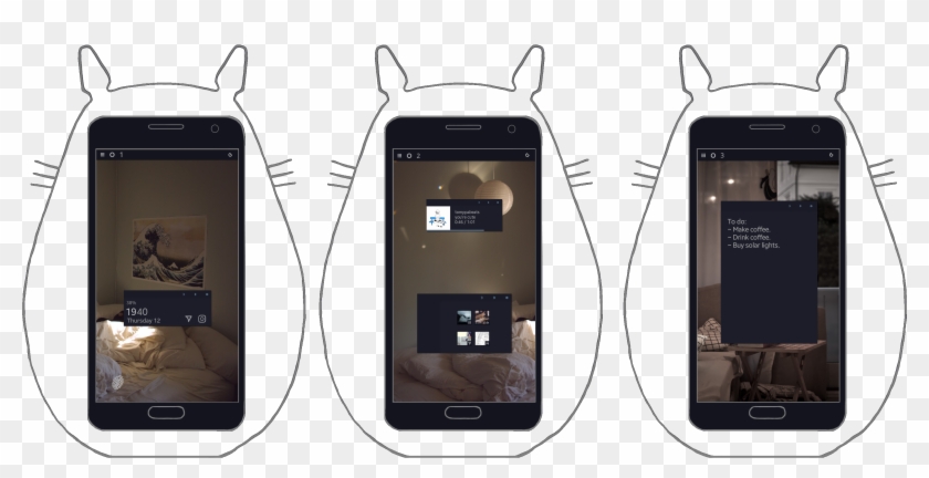 View Totoro Outline T , - Iphone Clipart