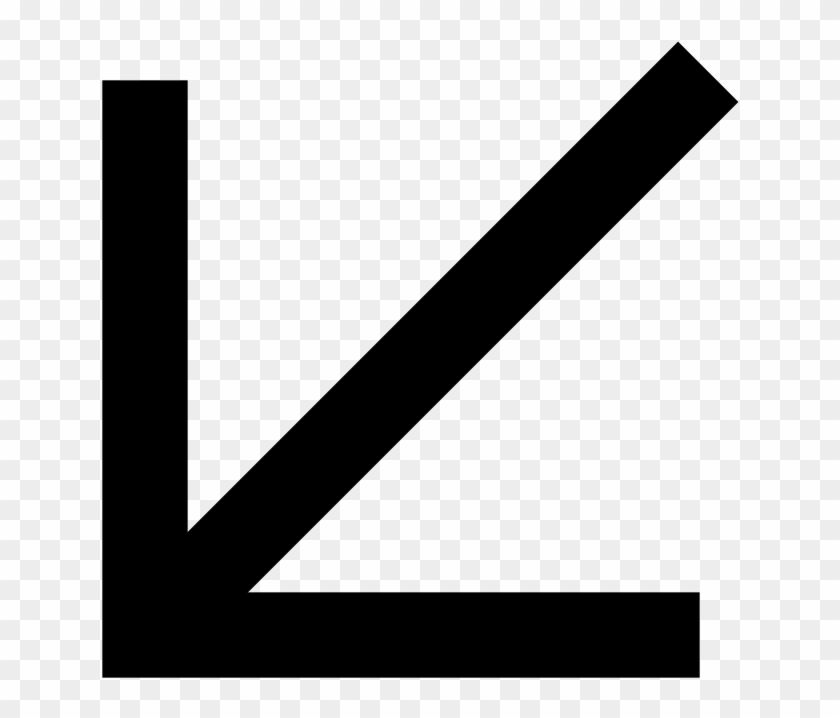 Left Down Arrow - Arrow Pointing Down Left Clipart