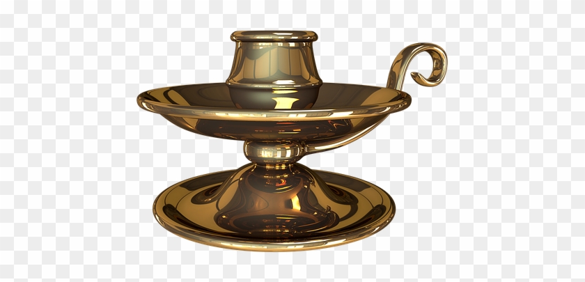 Candlestick Golden - Brass Clipart