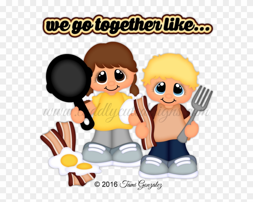 Bacon And Eggs - Cartoon Clipart