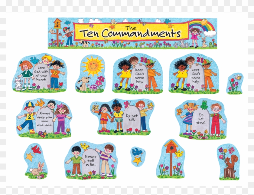 Tcr7000 Children's Ten Commandments Bulletin Board - Ten Commandments Crafts For Kids Clipart #6015799