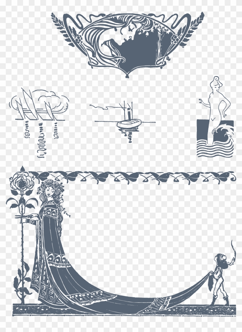 35 Best Free Art Nouveau Fonts - Art Nouveau Vector Free Clipart #6016488