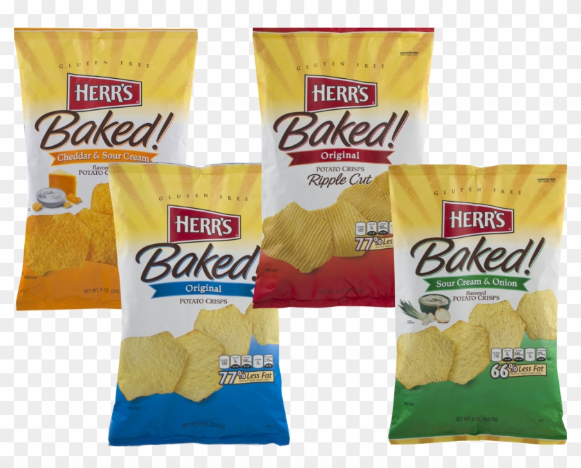 Herr's Baked Potato Crisps- Available In Four Delicious - Potato Chips Clipart #6016789