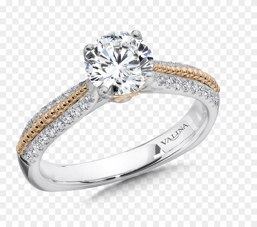 Valina Diamond Engagement Ring Mounting In 14k White/rose - Pre-engagement Ring Clipart