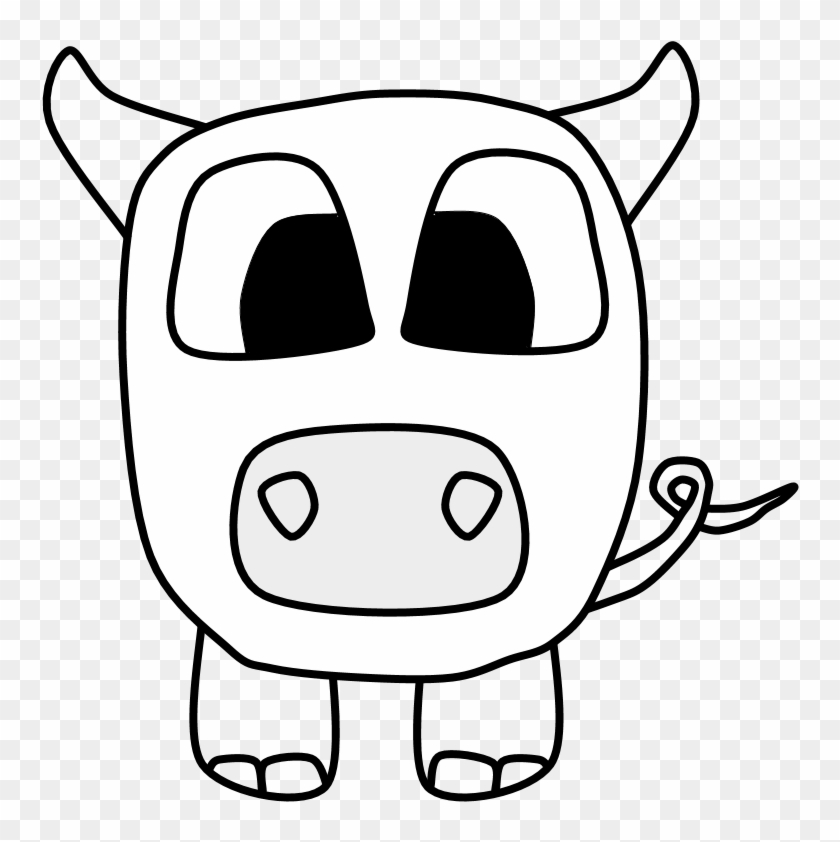 Pig, Big Eyes, Black And White, Cartoon Animal, Png - Cartoon Clipart