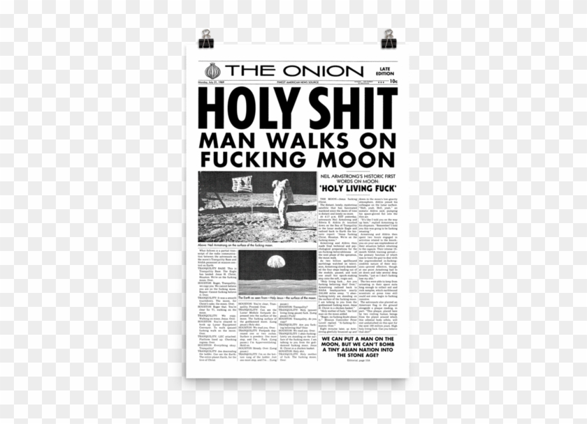 'man Walks On Moon' Front Page Poster From The Onion's - Heritage Motor Centre Clipart