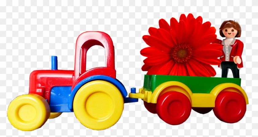 Tractor Trailer Toy Child Flower - Children's Toys Png Transparent Clipart #6022870