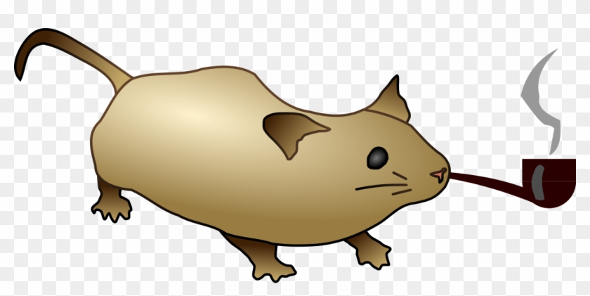 Mouse Smoking Pipe - Mouse Pooping Clipart
