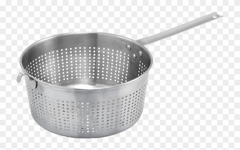 Winco Spaghetti Strainer - Stainless Steel Single Handle Colander Clipart #6023888