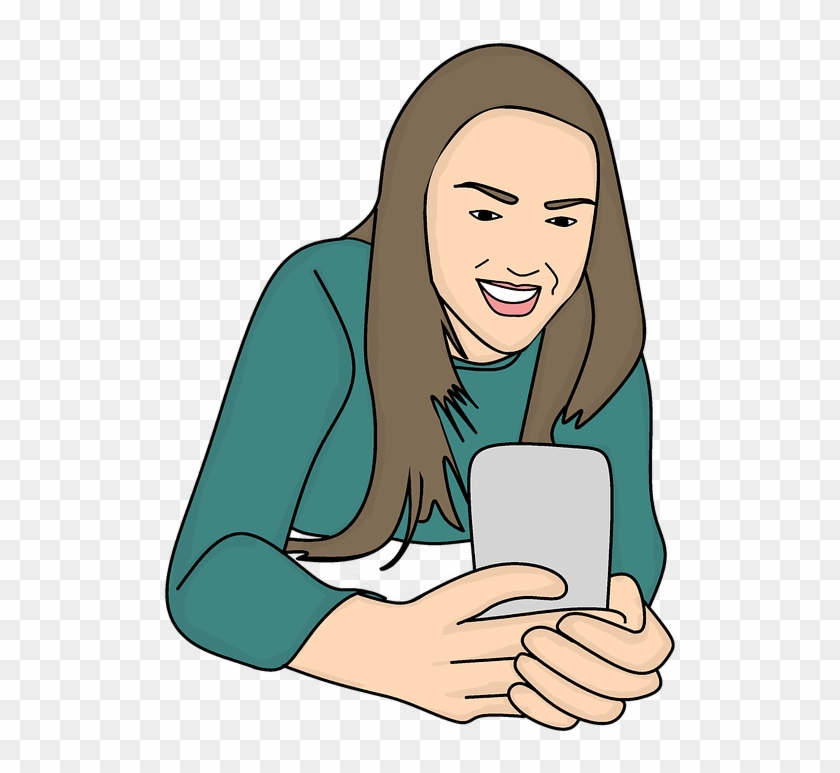 Mobile Internet Chatting Texting Social Smile - Person Texting With Transparent Background Clipart