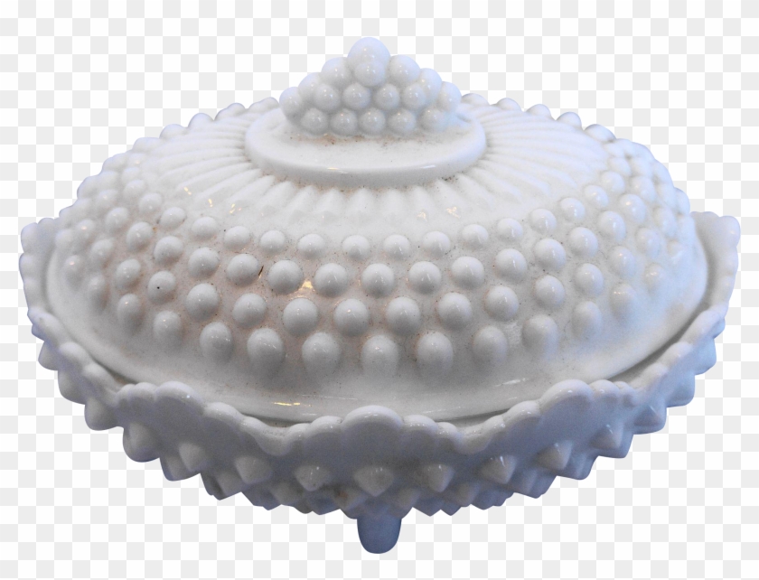 Fenton White Milk Glass Hobnail Oval Candy Dish With - Ceramic Clipart #6025276