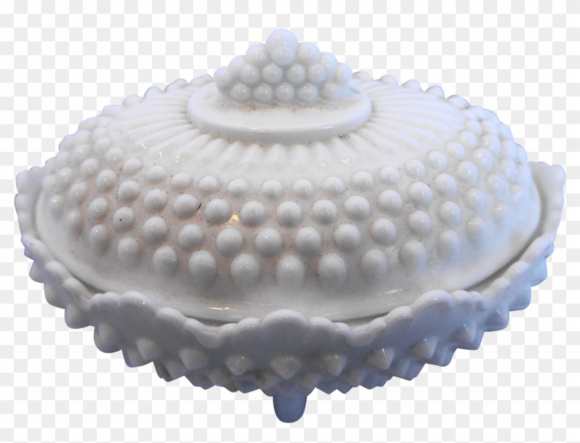 Fenton White Milk Glass Hobnail Oval Candy Dish With - Ceramic Clipart