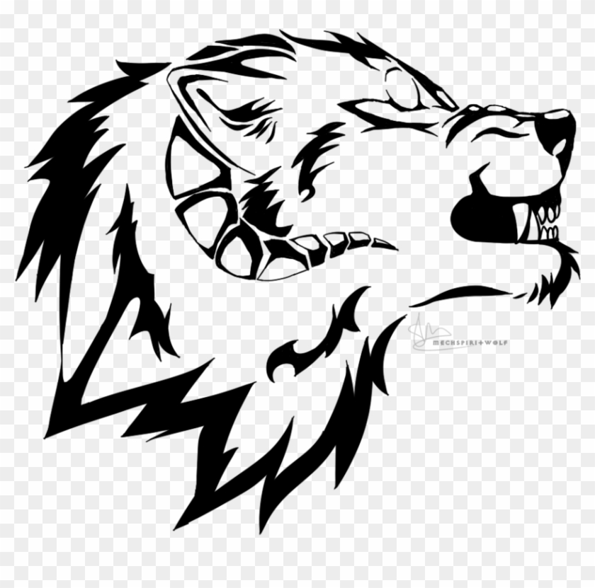 Snarling Horned Wolf Tattoo Design By Xkingbadwolf - Illustration Clipart