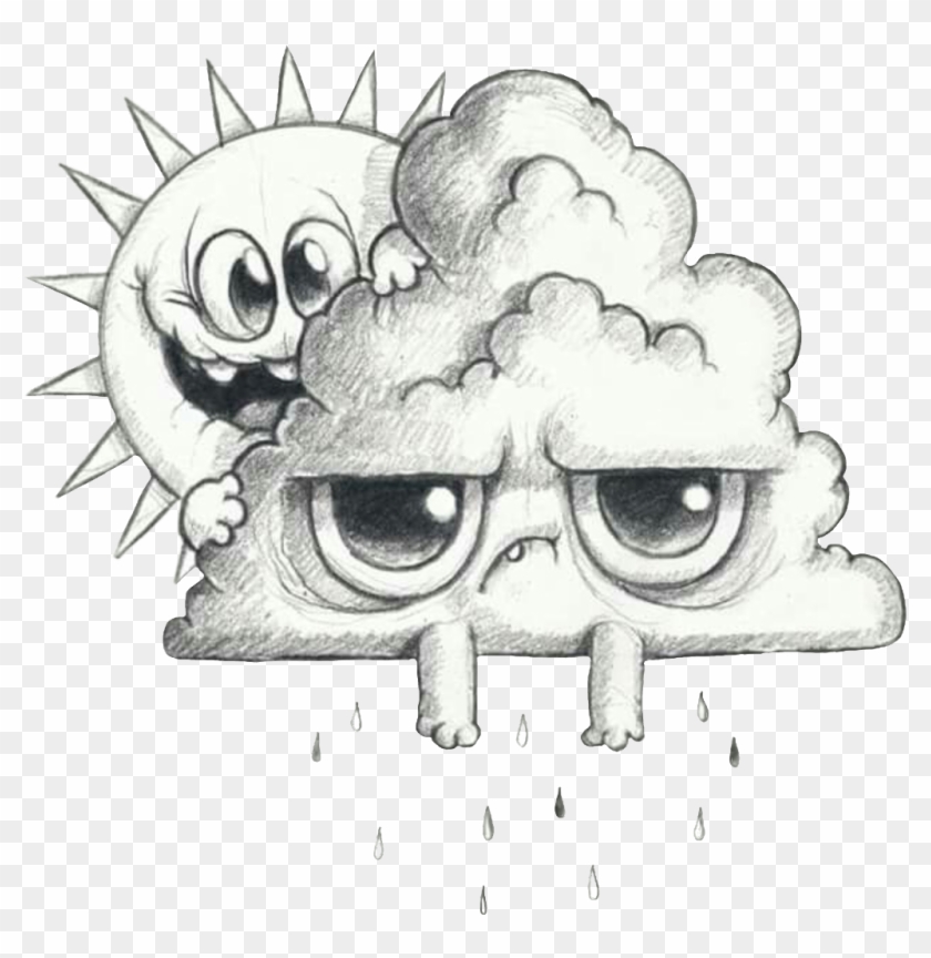#cute #cloud #storm #emoji #freetoedit - Chris Ryniaks Morning Scribbles Clipart #6026785