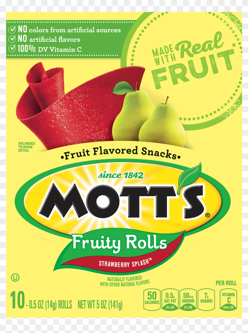 Mott's Fruit Snacks Fruity Rolls Strawberry Splash - Natural Foods Clipart