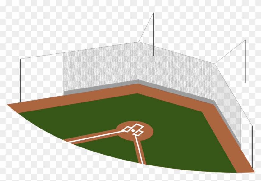 Rough Sketch Of A Tie-back Cable Backstop Netting System - Baseball Tie Back Backstop Clipart #6027217