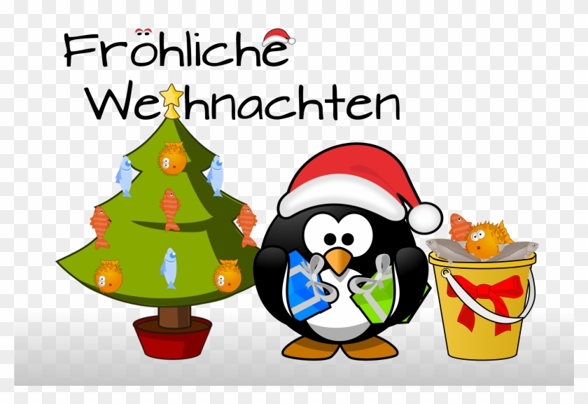 This Free Icons Png Design Of Penguin Xmas Card - Clip Art Weihnachten Transparent Png #6027423