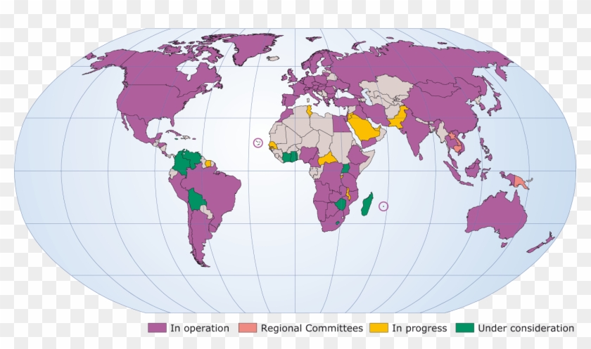 Iype National Committees - World Map Japan And India Clipart #6027789