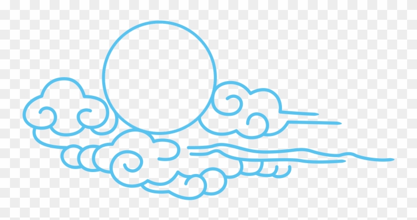 Drawing Cloud Full Moon - Drawing Mid Autumn Festival Clipart