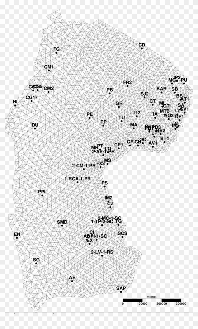 Distribución De Puntos De Observación Empleados En - Black-and-white Clipart #6028026