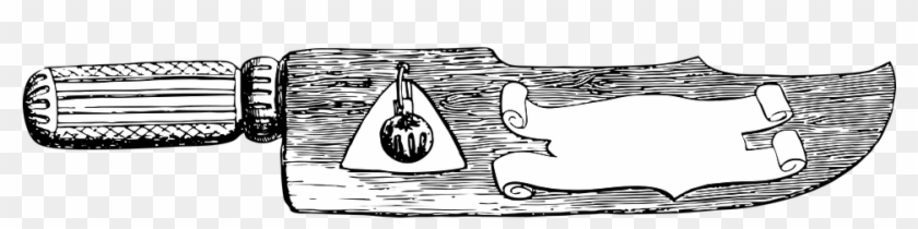 Vintage Sign Sign Knife Vintage Title Page Banner - Sketch Clipart