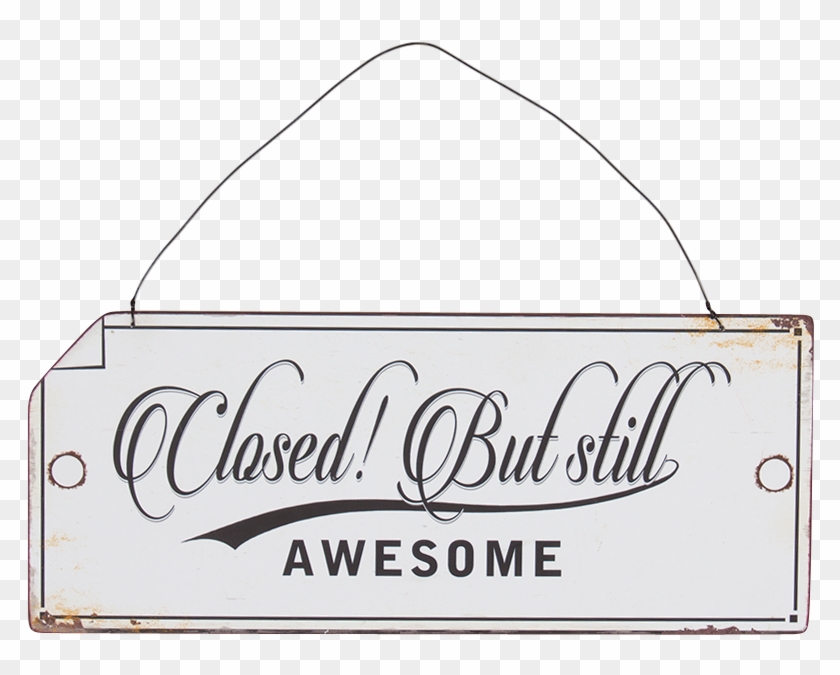 Country Tin Sign Vintage Wall Art Open/closed Awesome - Sign Clipart #6030154