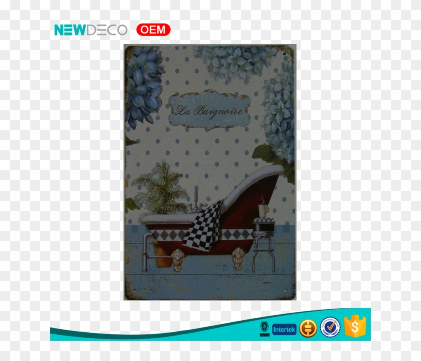 Bathroom Subject Vintage Metal Crafts Decoration Printed - Bathtub Clipart #6030591