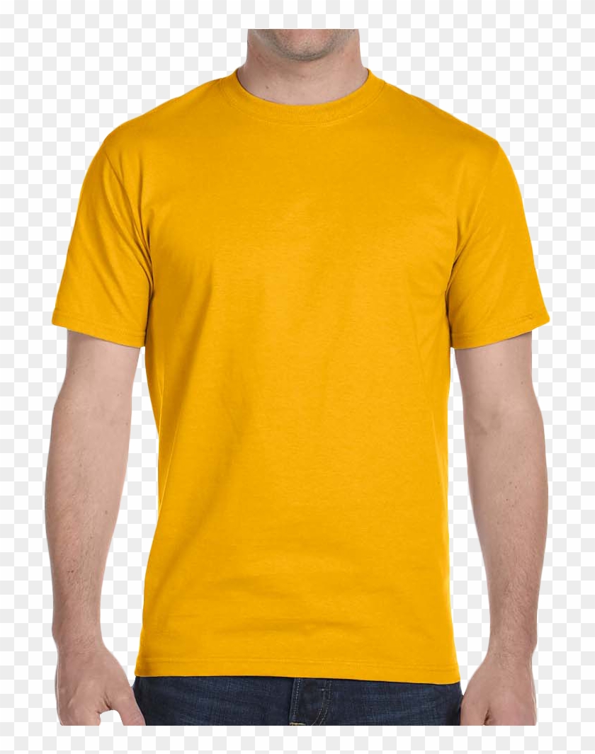 , 50/50 T Shirt - Mustard Yellow Blank Shirt Clipart