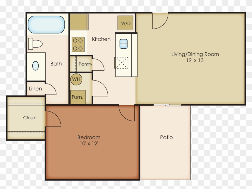 Sandia, 1, 1, 528, $764 -to $854 - Floor Plan Clipart #6030702