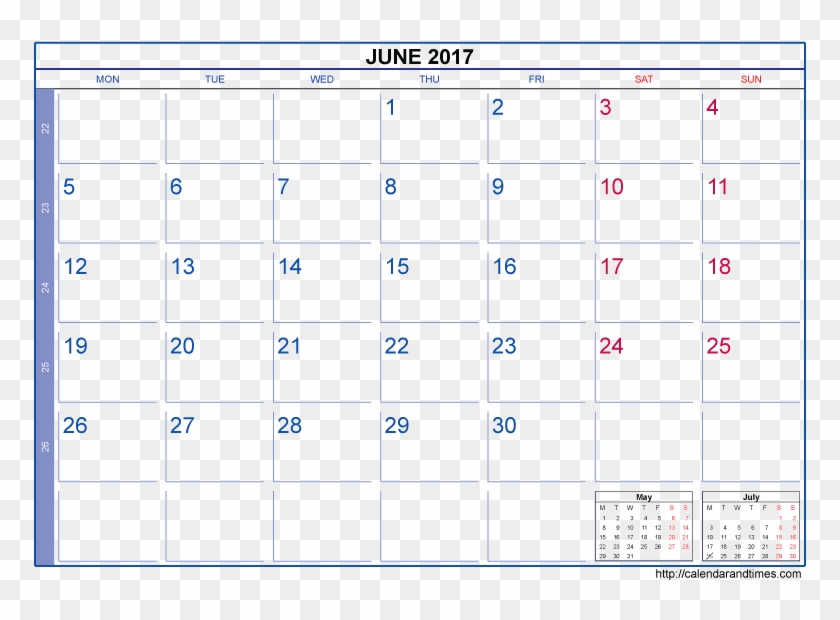 June 2017 Printable Calendar Template 2018 - July 2018 Calendar Transparent Clipart #6032628