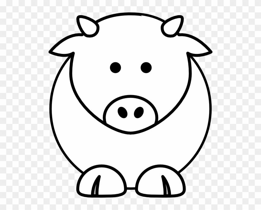 Cartoon Cow Svg Clip Arts 528 X 598 Px - Cartoon Cow With Black Background - Png Download