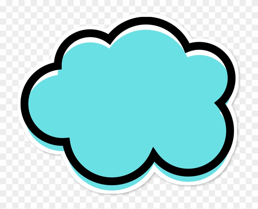 Adesivo Nuvens De Quasefalana - Nuvem Branca Com Borda Azul Png Clipart #6033000
