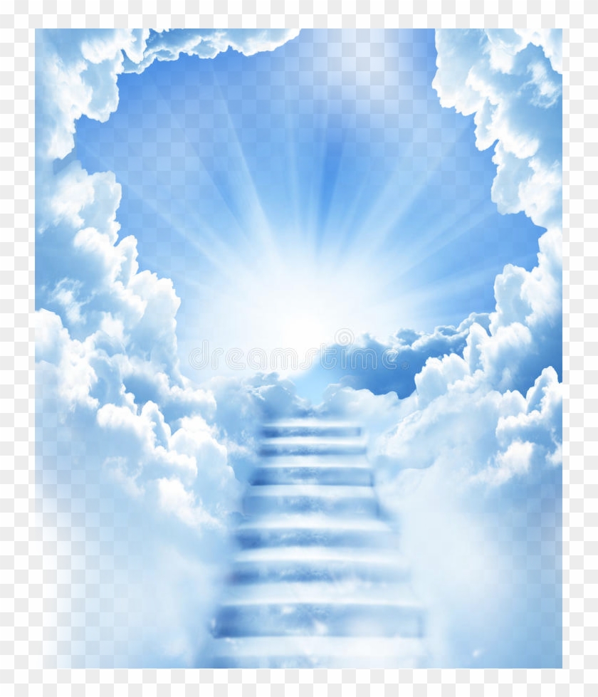 #ceu #sky #nuvens #escada #escadaria #clouds #sol #sun - God Received An Angel Clipart #6033194