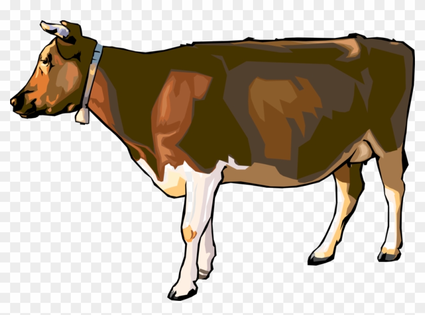 Vector Illustration Of Farm Agriculture Livestock Cattle - Brown Cow Clip Art - Png Download