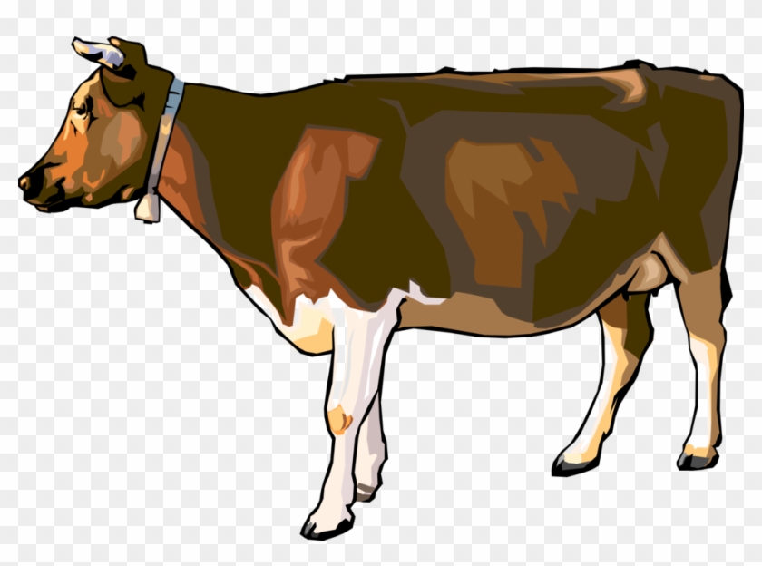 Vector Illustration Of Farm Agriculture Livestock Cattle - Brown Cow Clip Art - Png Download #6033484