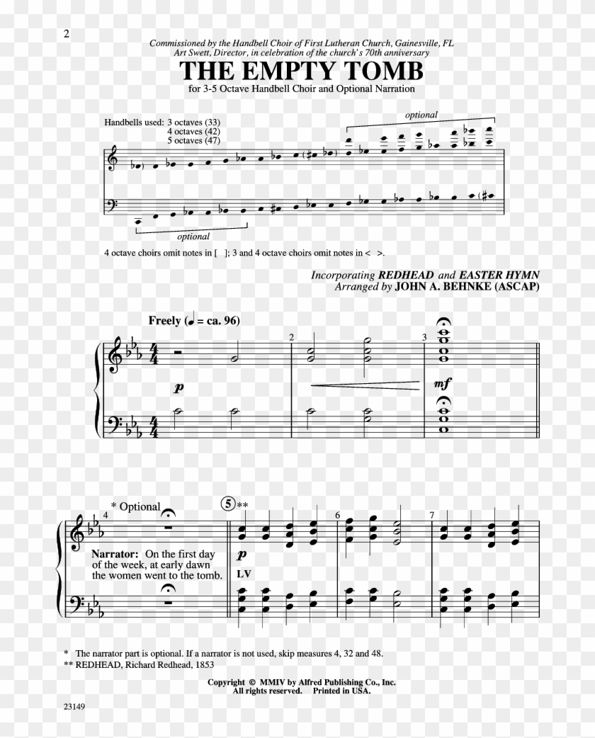 Click To Expand Empty Tomb Thumbnail - Sheet Music Clipart #6033619