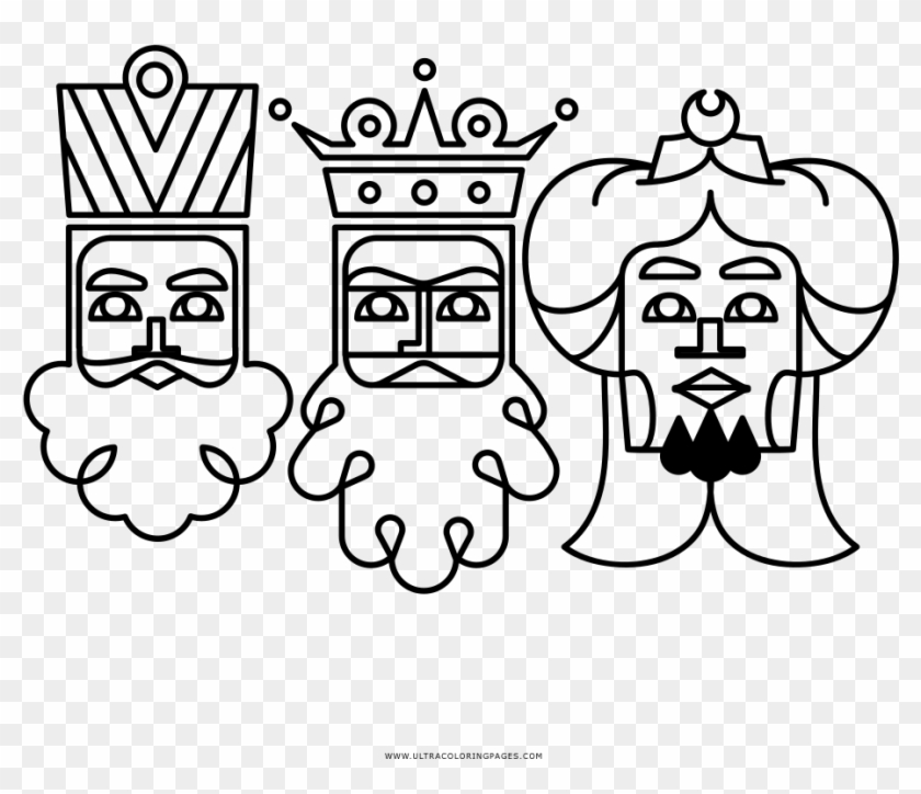 Dibujo De Los Tres Reyes Magos Para Colorear - Illustration Clipart