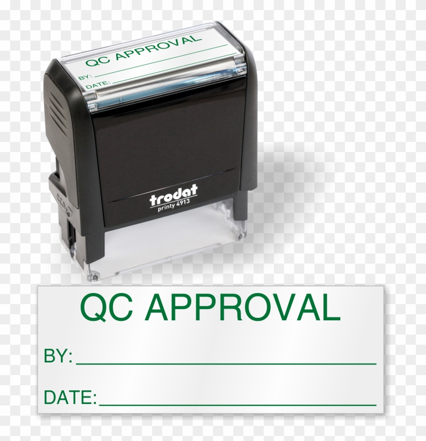 Qc Approval Self Inking Inspection Stamp - Approval Stamp With Signature Clipart #6034612