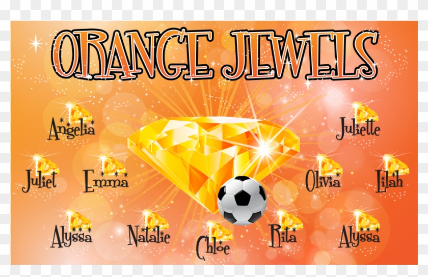 3'x5′ Vinyl Banner Orange Jewels - Futsal Clipart #6034688