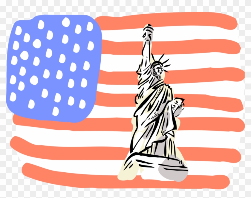 Vector Illustration Of Statue Of Liberty Colossal Neoclassical - Statua Della Libertà Clipart - Png Download