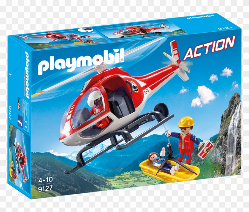 Mountain Rescue Helicopter - Playmobil Action 9127 Clipart